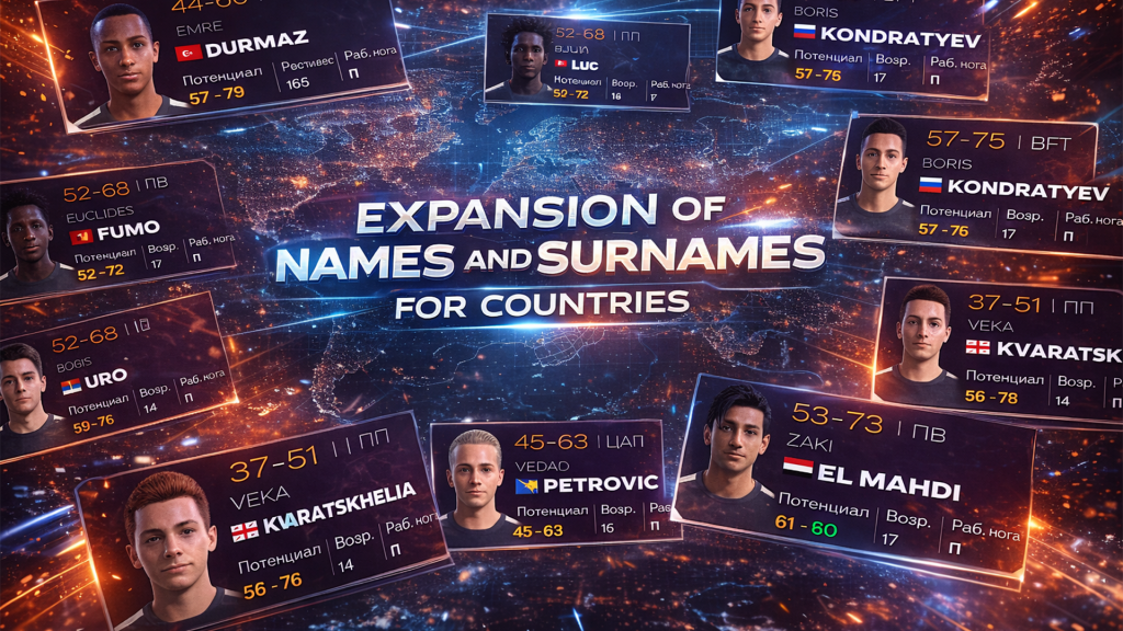 Расширенная база имён и фамилий